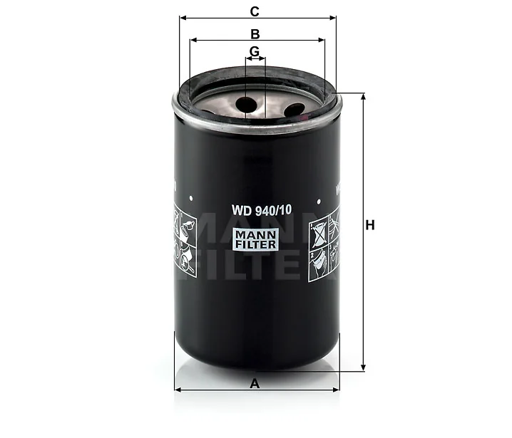 Mann-Filter - WD 940/10 - Wechselfilter SpinOn
