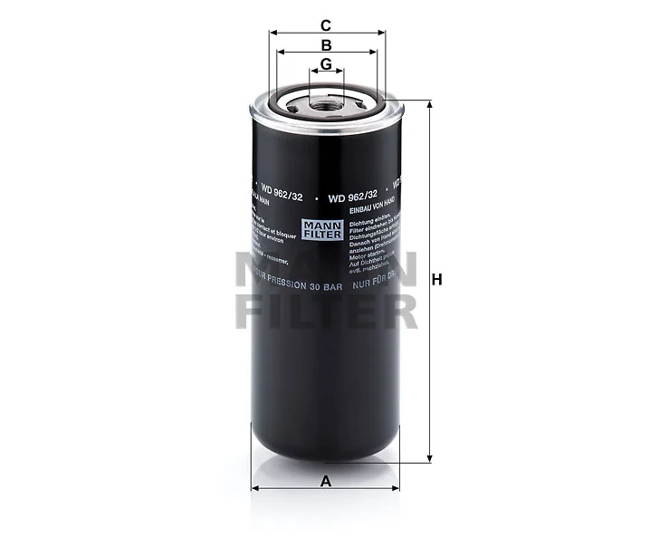 Mann-Filter - WD 962/32 - Wechselfilter SpinOn