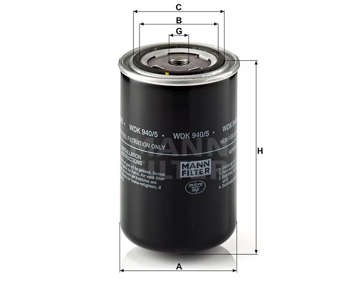 Mann-Filter - WDK 940/5 - Kraftstoffwechselfilter