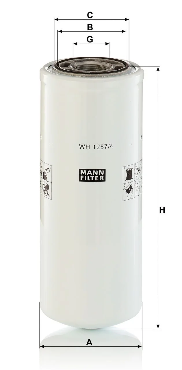 Mann-Filter - WH 1257/4 - Hydraulikfilter SpinOn