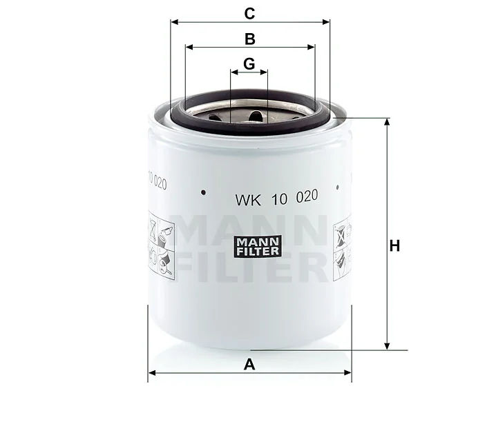 Mann-Filter - WK 10 020 - Kraftstofffilter SpinOn