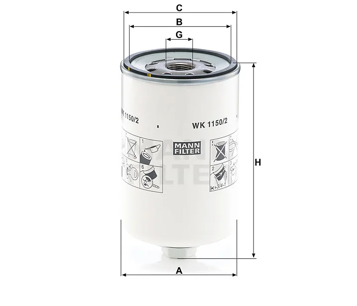Mann-Filter - WK 1150/2 - Kraftstofffilter SpinOn