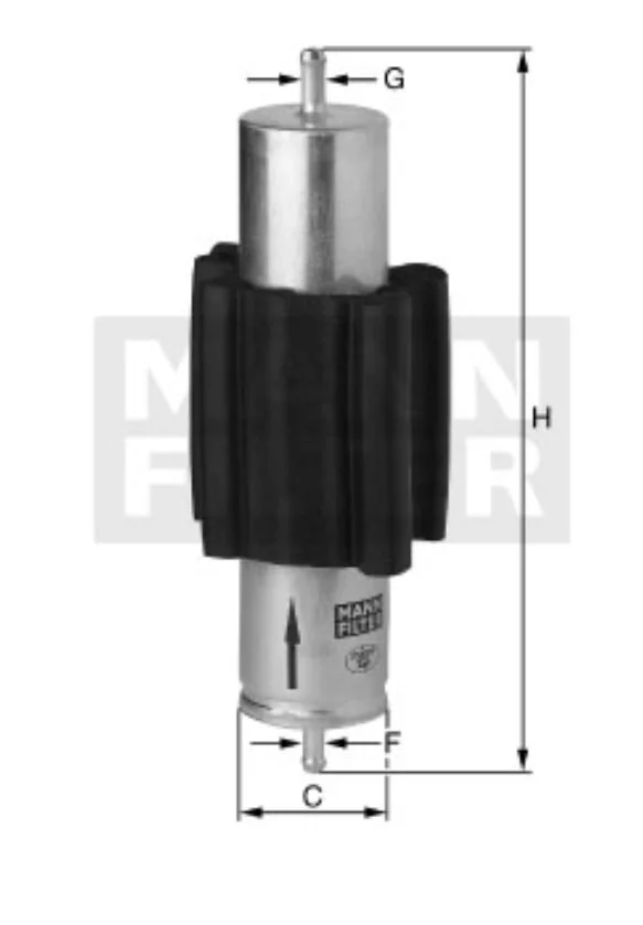 Mann-Filter - WK 5015 - Kraftstoff-Leitungsfilter Inline