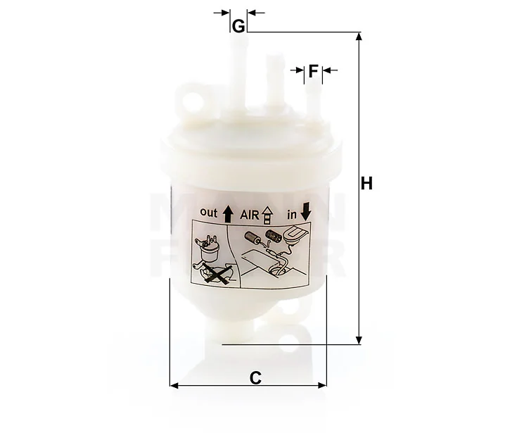 Mann-Filter - WK 53 - Kraftstoff-Leitungsfilter Inline