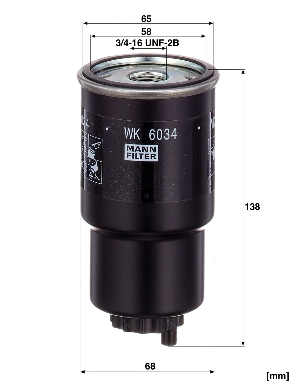 Mann-Filter - WK 6034 - Kraftstoffilterelement