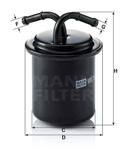 Mann-Filter - WK 711 - Kraftstoff-Leitungsfilter Inline