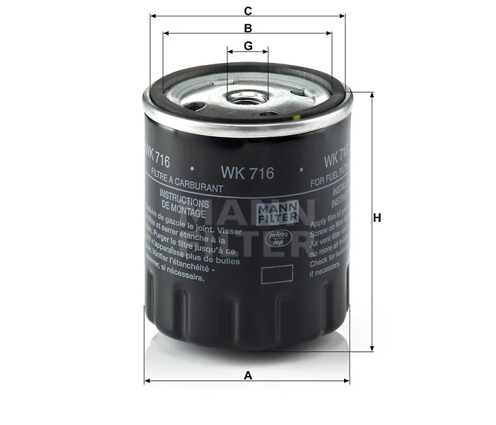 Mann-Filter - WK 716 - Kraftstoffwechselfilter