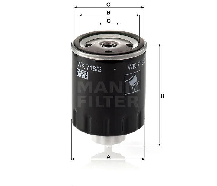 Mann-Filter - WK 718/2 - Kraftstoffwechselfilter