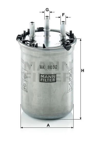 Mann-Filter - WK 8032 - Kraftstoff-Leitungsfilter Inline