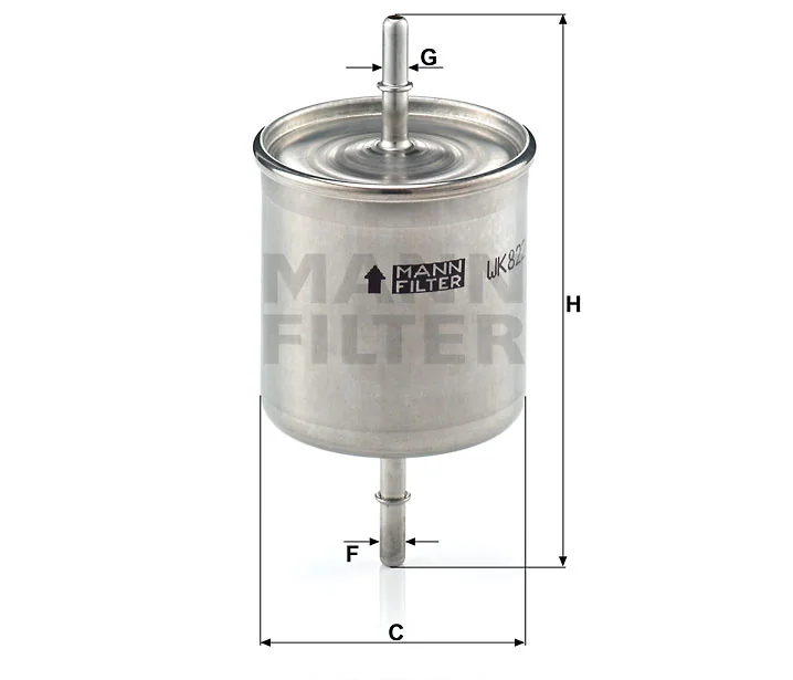 Mann-Filter - WK 822/2 - Kraftstoff-Leitungsfilter (Inline)
