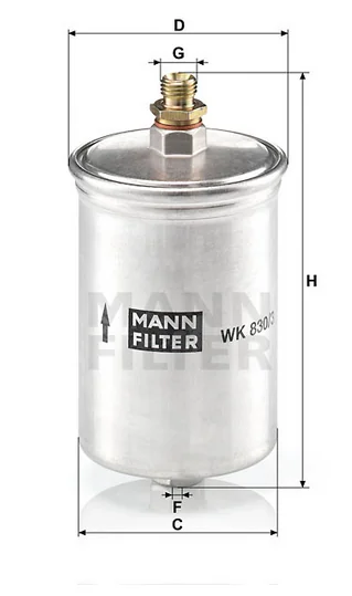 Mann-Filter - WK 830/3 - Kraftstoff-Leitungsfilter Inline