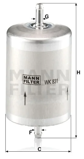 Mann-Filter - WK 831 - Kraftstoff-Leitungsfilter (Inline)