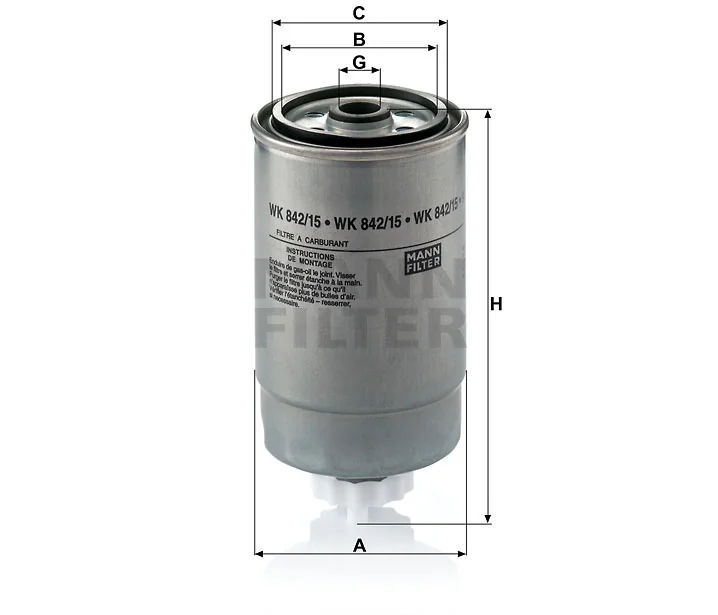 Mann-Filter - WK 842/15 - Kraftstoffwechselfilter