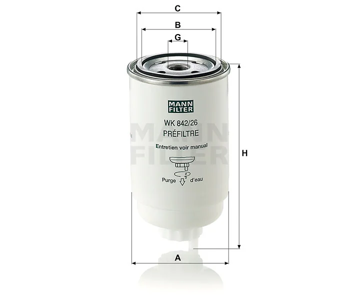 Mann-Filter - WK 842/26 - Kraftstoffwechselfilter