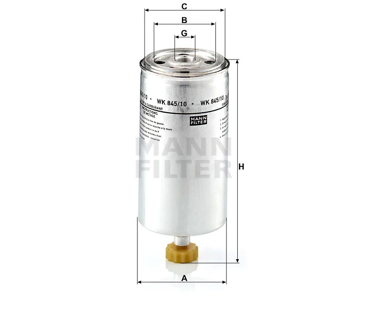 Mann-Filter - WK 845/10 - Kraftstoffwechselfilter