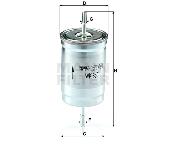 Mann-Filter - WK 850 - Kraftstoff-Leitungsfilter (Inline)
