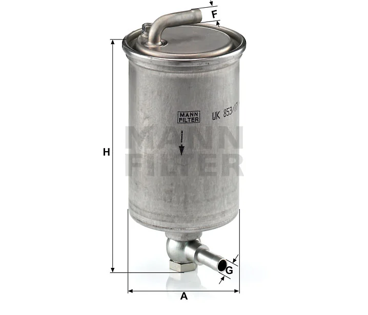Mann-Filter - WK 853/17 - Kraftstoff-Leitungsfilter Inline