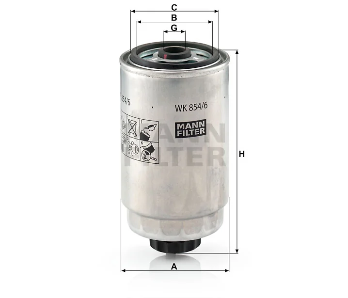 Mann-Filter - WK 854/6 - Kraftstoffwechselfilter