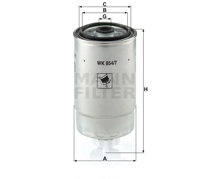 Mann-Filter - WK 854/7 - Kraftstoffwechselfilter
