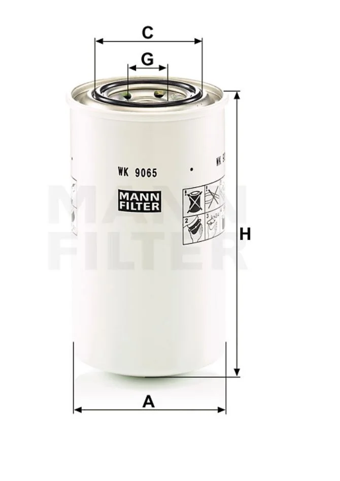 Mann-Filter - WK 9065 - Kraftstoffwechselfilter