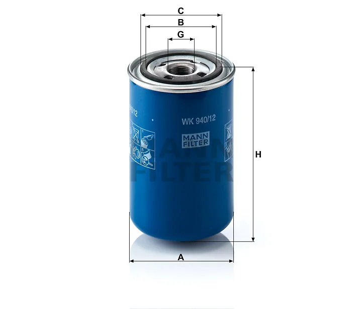 Mann-Filter - WK 940/12 - Kraftstoffwechselfilter