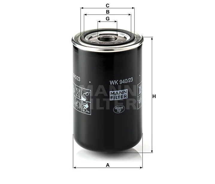Mann-Filter - WK 940/23 - Kraftstoffwechselfilter