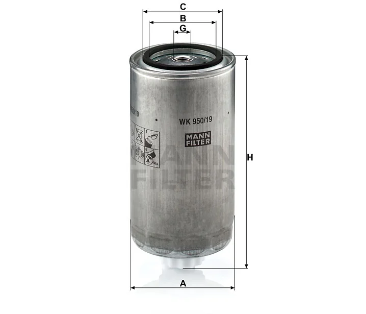 Mann-Filter - WK 950/19 - Kraftstoffwechselfilter
