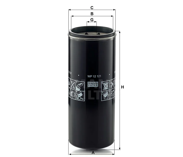 Mann-Filter - WP 12 121 - Ölfilter SpinOn (Nebenstrom)