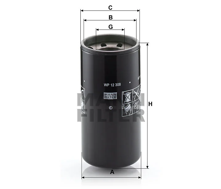 Mann-Filter - WP 12 308 - Ölfilter SpinOn (Nebenstrom)