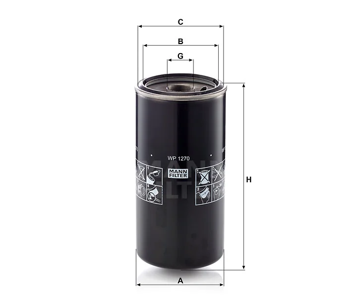 Mann-Filter - WP 1270 - Wechselfilter SpinOn (Nebenstrom)