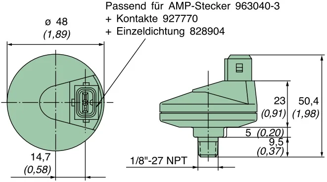 Mann Hummel - 39 080 70 862 - Wartungsschalter, Schließer, 80 mbar