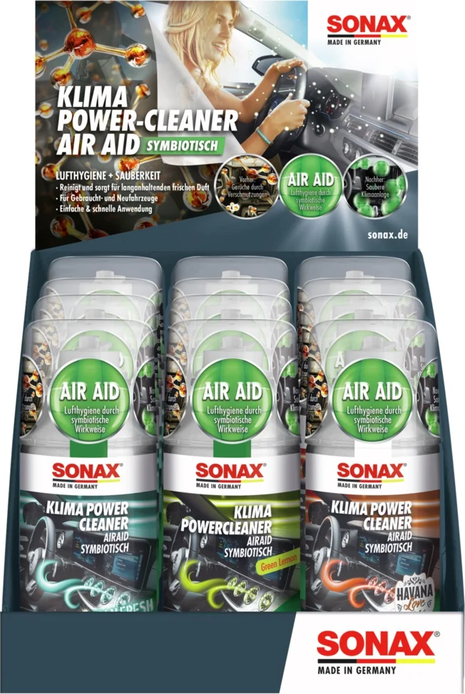 Sonax - SONAX KlimaPowerCleaner - AirAid symbiotisch Thekendisplay gemisch