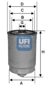 UFI Filters - 24.350.01 - Kraftstofffilter SpinOn
