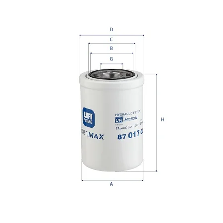 UFI Filters - 87.017.00 - Hydraulikfilter SpinOn