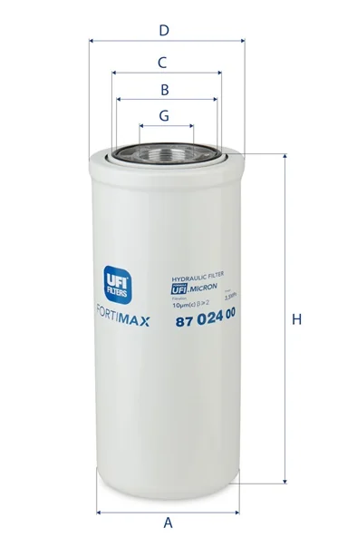 UFI Filters - 87.024.00 - Hydraulikfilter SpinOn