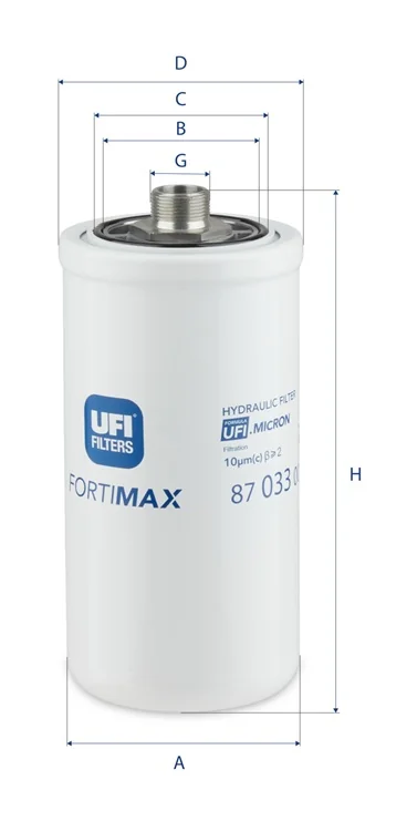 UFI Filters - 87.033.00 - Hydraulikfilter SpinOn