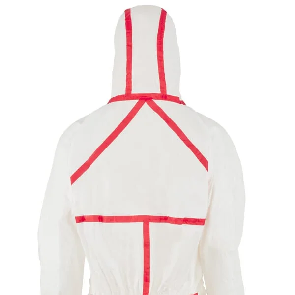 3M - 4565M - Einweg-Overall, M, Groesse 36-38, weiss/rot