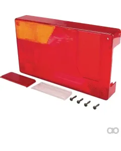 Ajba - LA62205 - Leuchtenglas, Rot/Transparent/Bernsteinfarben, Rechteckig 235x135x35mm Hinten/Links Ajba