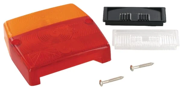 Aspöck - 188300007 - Lichtlinse Rot/Transparent/Bernsteinfarben Quadratisch LH/RH/Hinten Aspöck