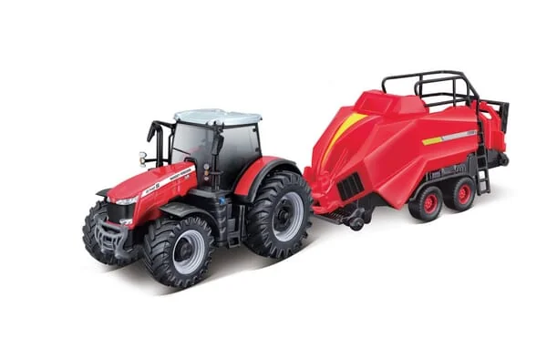 Bburago - BB1831667 - Massey Ferguson 8740S Mit Ballenpresse