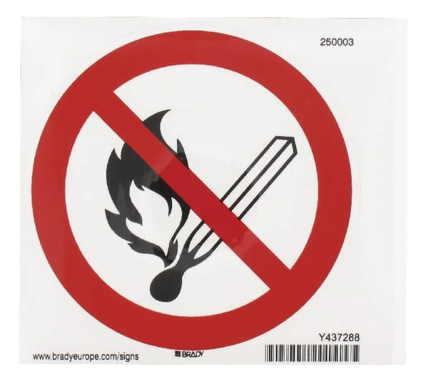 Brady - WB250003L - Aufkleber Verbotszeichen Feuer Verboten Diameter 100mm Brady