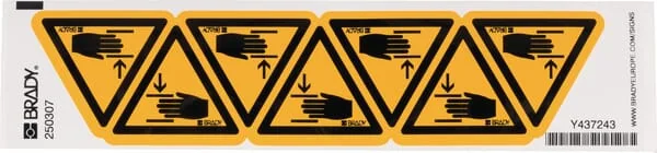 Brady - WB250307 - Aufkleber Warnschild PSA Handschuhe 50x50mm Brady
