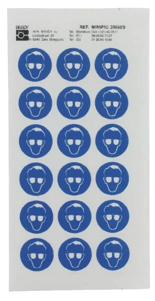 Brady - WB286689 - Aufkleber Gebotszeichen PSA Augenschutz Diameter 24mm Brady