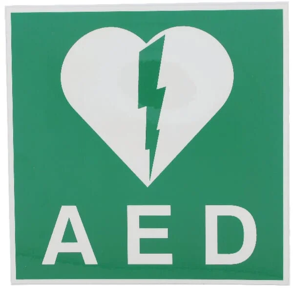Brady - WB803816 - Aufkleber Sicherheitszustandsschild Erste Hilfe: AED 100x100mm Brady