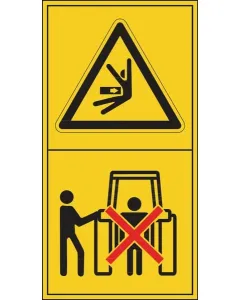 Brady - WB804000 - Aufkleber Warnschild Quetschgefahr 50x96mm Brady