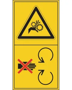 Brady - WB804004 - Aufkleber Warnschild Maschinen-Einklemmgefahr 50x96mm Brady