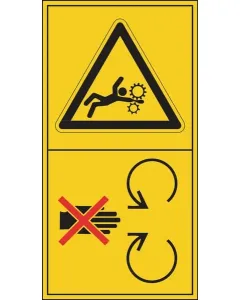 Brady - WB804008 - Aufkleber Warnschild Maschinen-Einklemmgefahr 50x96mm Brady