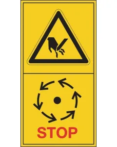Brady - WB804010 - Aufkleber Warnschild Maschinen Rotierende Schneidflaechen 50x96mm Brady