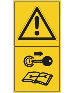 Brady - WB804014 - Aufkleber Warnschild Maschine Beim Warten Ausschalten 50x96mm Brady