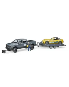 Bruder - U02504 - Gelaendefahrzeug Ram 2500 Mit Anhaenger Und Rennwagen